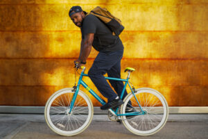 VSEAT® mounted on hybrid communter bike during daily commute